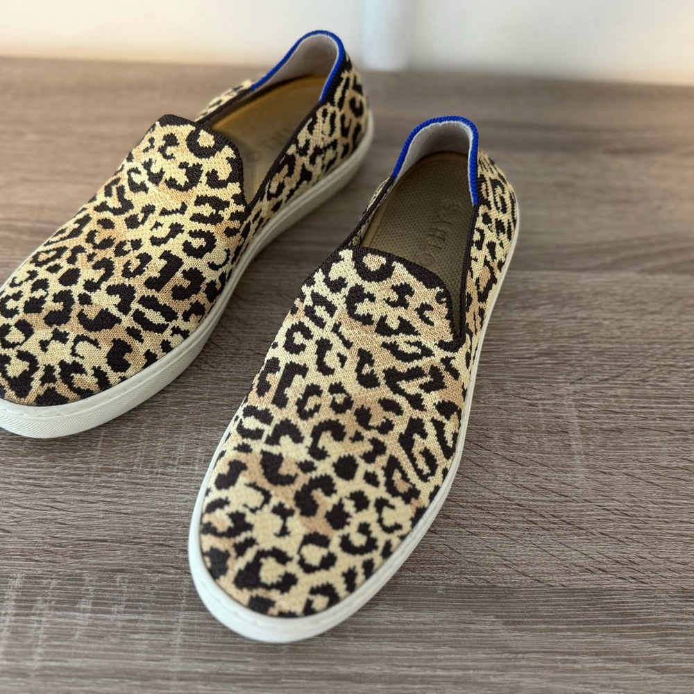 Rothy's The Original Slip On Sneaker  Leopard Print EUC